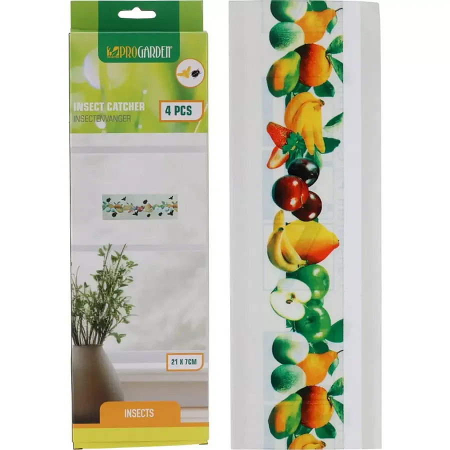 Vliegenvanger plakstrips set | 4 stuks | gif- en geurloos