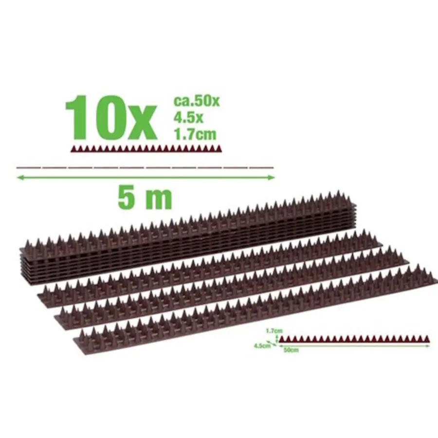 Puntstrips 50 cm set 10 stuks | anti-klim wering voor katten en vogels | 5 meter