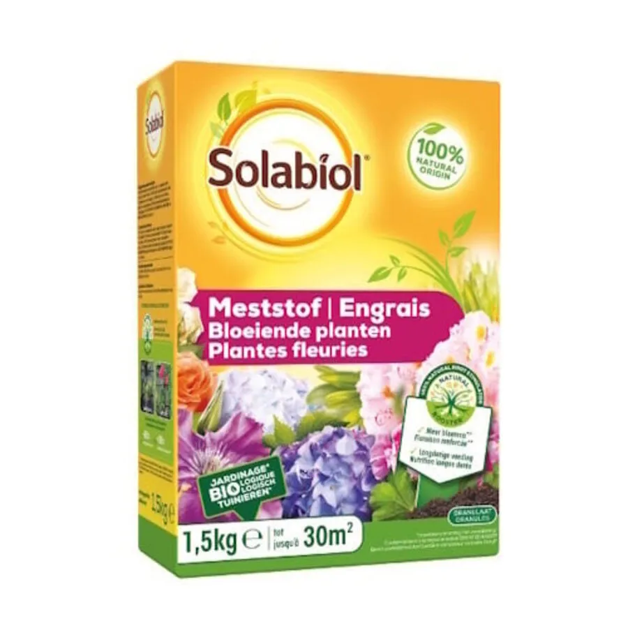 Meststof bloeiende planten 1,5 kg | organische korrels met wortelbooster | voor 30 m²