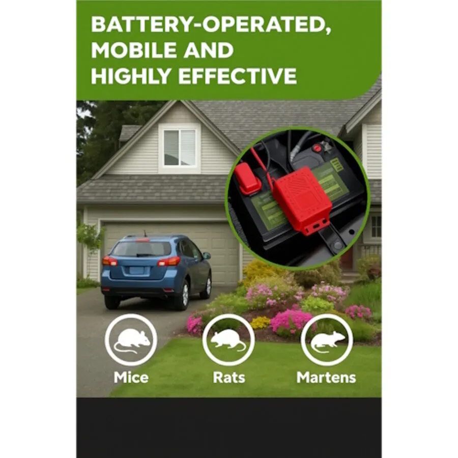 Mobiele ultrasone verjager voor marters, muizen en ratten | 23 kHz | 4 m radius