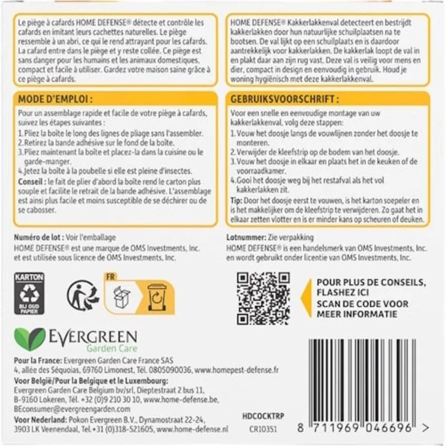 Kakkerlakkenvallen 2 stuks | pesticidevrij | discrete lijmval voor keuken en badkamer