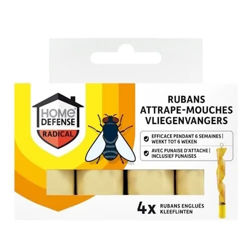 Home Defense Vliegenvangers kleeflintens 4 stuks