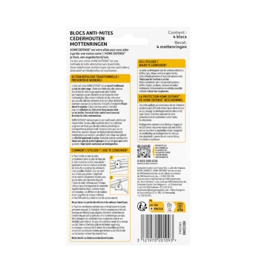 Kledingmotten ringen van cederhout | 4 stuks | bescherming tot 6 weken