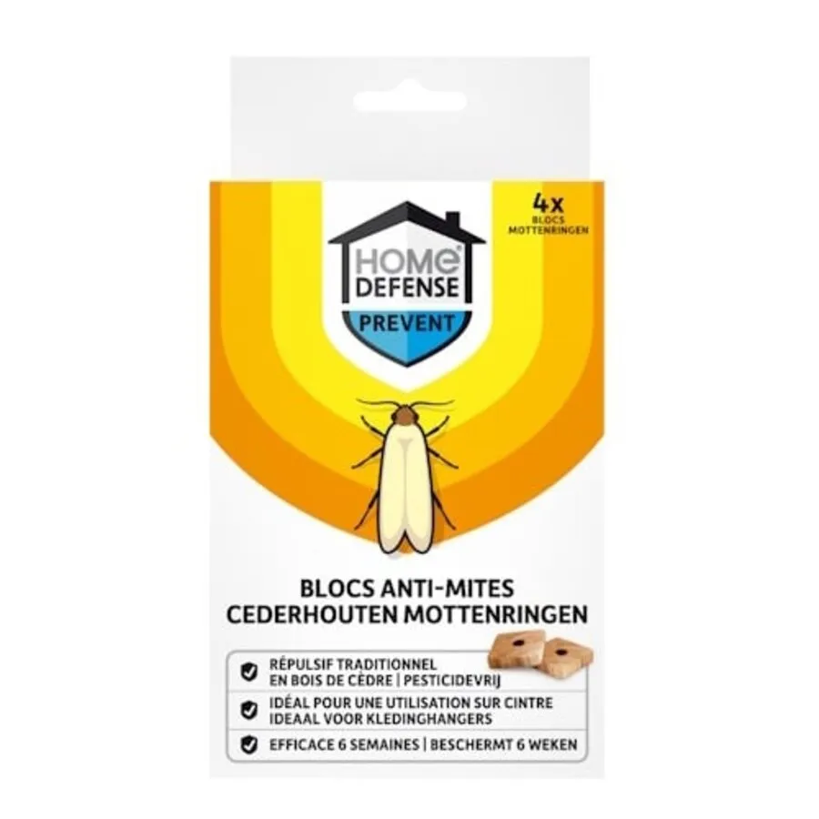 Kledingmotten ringen van cederhout | 4 stuks | bescherming tot 6 weken