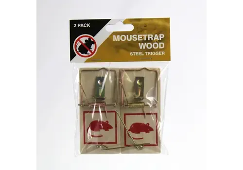 AllesTegenOngedierte.nl Houten muizenval met stalen trigger 2-pack
