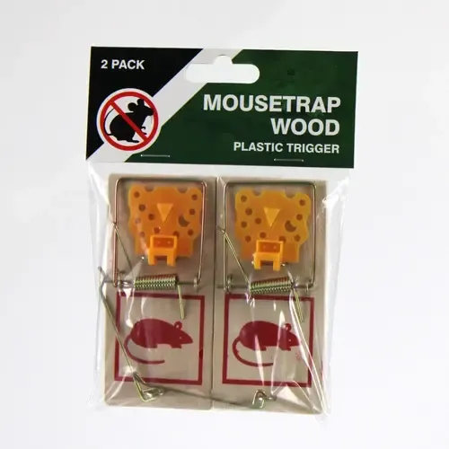 AllesTegenOngedierte.nl Houten muizenval met plastic trigger 2-pack
