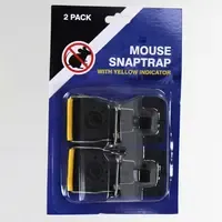 Muizenklem met gele bar 2-pack | kunststof muizenklem met indicator