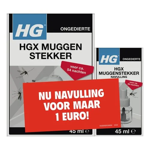 HGx Muggenstekker voordeelverpakking met extra navulling