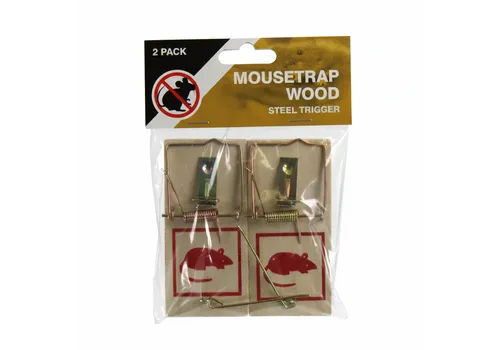 AllesTegenOngedierte.nl Houten muizenval met stalen trigger 2-pack