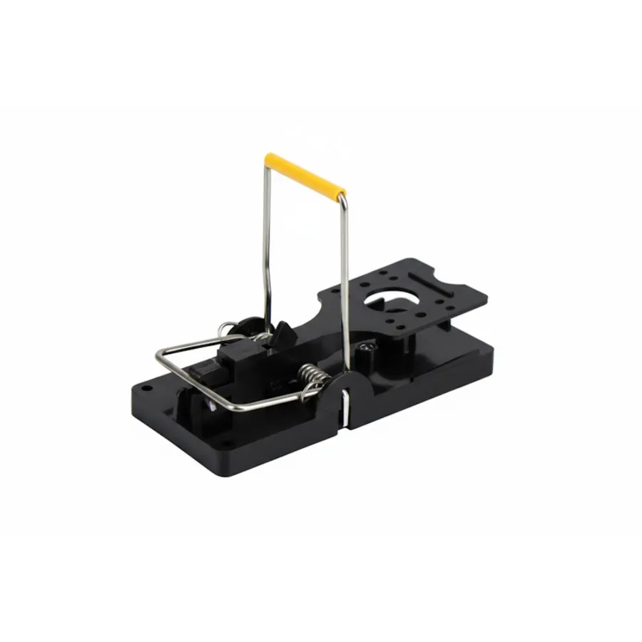 Zelf-spannende rattenklem met gele bar | éénhands te spannen rattenval