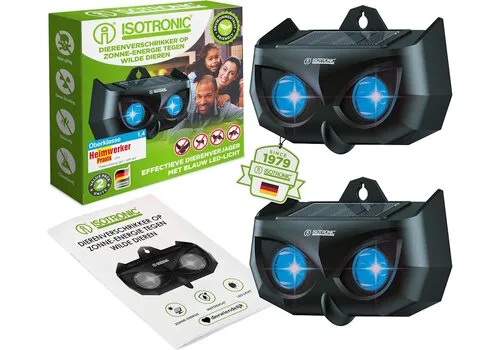Isotronic Solar wildverjager set van 2 met LED-afweerlicht