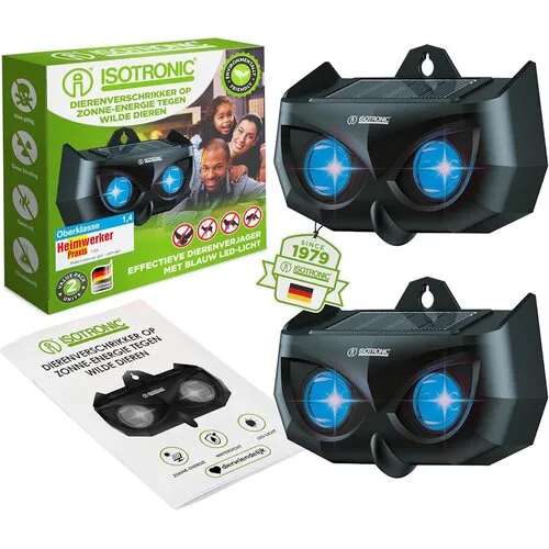 Isotronic Solar wildverjager set van 2 met LED-afweerlicht
