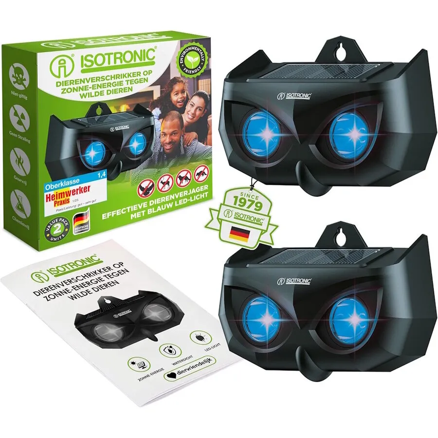 Solar wildverjager set van 2 | blauw LED-afweerlicht voor buiten