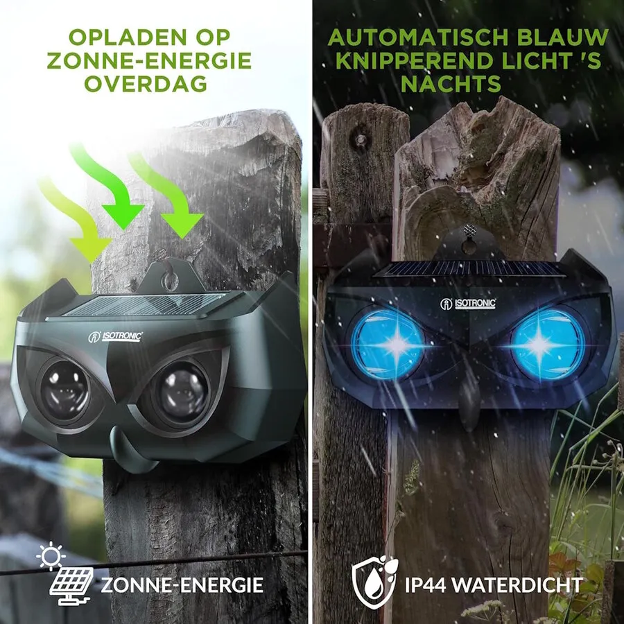 Solar wildverjager set van 2 | blauw LED-afweerlicht voor buiten