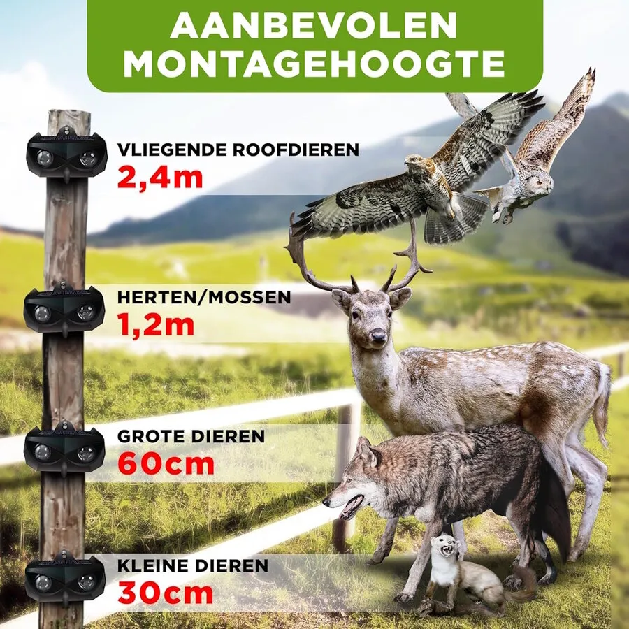 Solar wildverjager set van 2 | LED-afweerlicht (blauw) | buiten | tot 10 m bereik | diervriendelijk