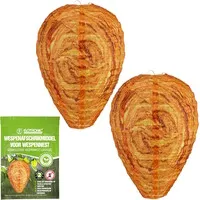 Nep wespennest set van 2 | 15 x 18 cm | weerbestendig voor buiten