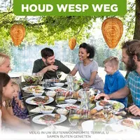 Nep wespennest set van 2 | weerbestendige stof | ophangen buiten | preventief wespen weren