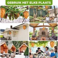 Nep wespennest set van 2 | 15 x 18 cm | weerbestendig voor buiten