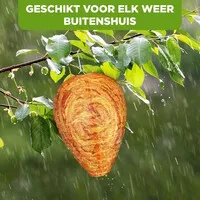 Nep wespennest set van 2 | weerbestendige stof | ophangen buiten | preventief wespen weren