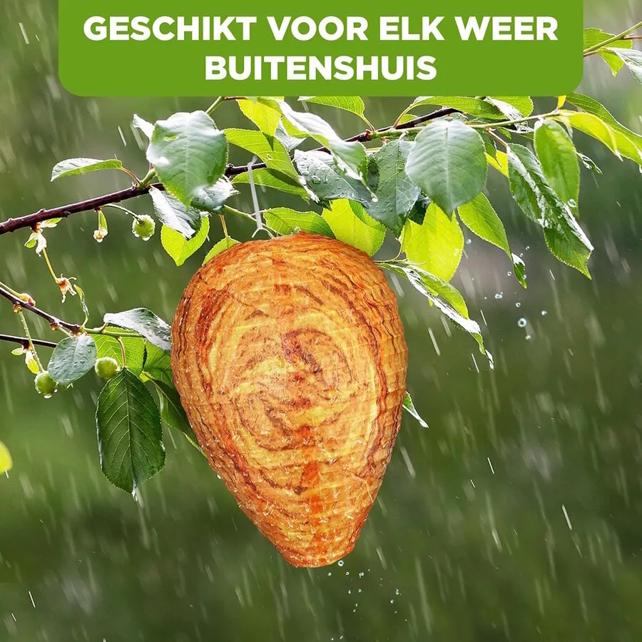 Nep wespennest set van 2 | weerbestendige stof | ophangen buiten | preventief wespen weren