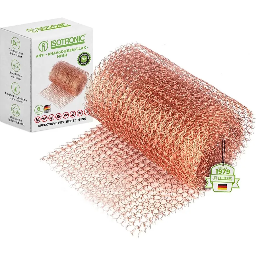 Kopergaas 6 m x 12,6 cm tegen slakken, muizen en kieren