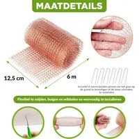 Kopergaas 6 m x 12,6 cm tegen slakken, muizen en kieren