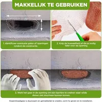 Kopergaas 6 m x 12,6 cm tegen slakken, muizen en kieren