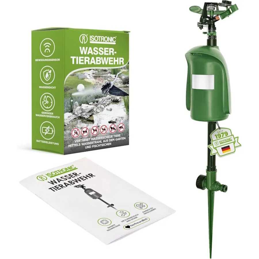 Waterstraal dierenverjager met PIR bewegingssensor | 110° | 6-8 meter