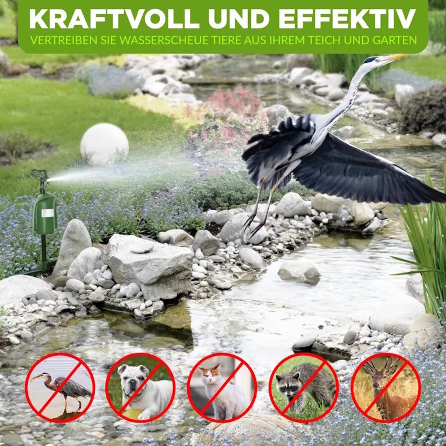 Waterstraal dierenverjager met PIR bewegingssensor | 110° | 6-8 meter