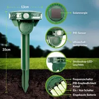 Solar dierenverjager met PIR bewegingsmelder | 110° | 10 meter