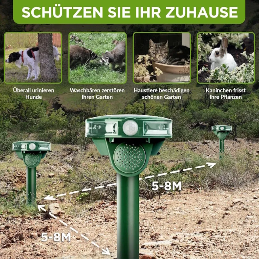 Solar dierenverjager met PIR bewegingsmelder | 110° | 10 meter