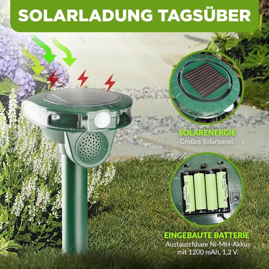 Solar dierenverjager met PIR bewegingsmelder | 110° | 10 meter
