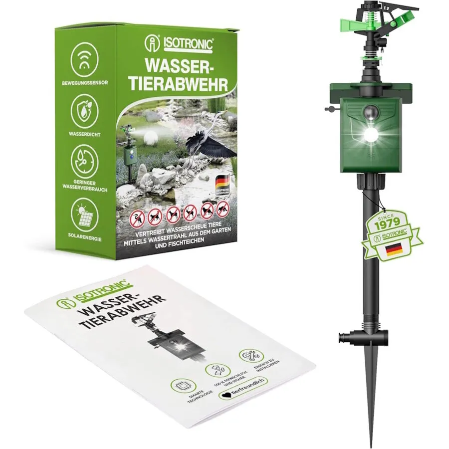 Solar watersproeier met bewegingssensor | waterstraal en LED-flits | tot 8 meter