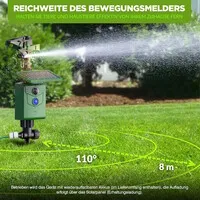 Solar watersproeier met bewegingssensor | waterstraal en LED-flits | tot 8 meter