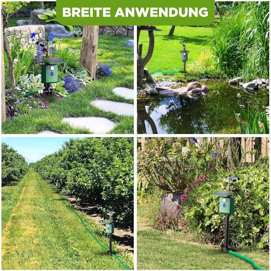 Solar watersproeier met bewegingssensor | waterstraal en LED-flits | tot 8 meter
