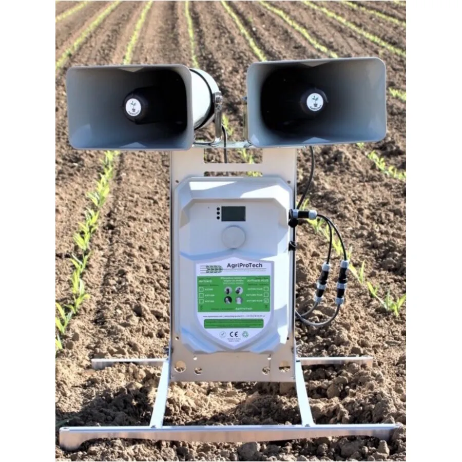 Akoestische vogelverjager met noodkreten | tot 4 hectare | oplaadbare accu