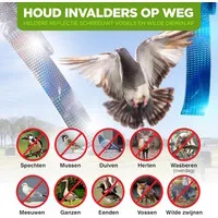 Reflecterend afweerlint 2 rollen van 38 meter | vogelwering voor tuin, balkon en fruitbomen