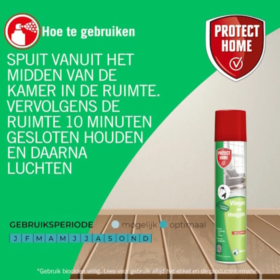 Vliegen- en muggenspray 400 ml | omgevingsspray tegen vliegende insecten