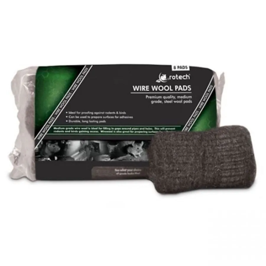 Draadwol 8 stuks | gaten rond buizen en kieren opvullen tegen knaagdieren