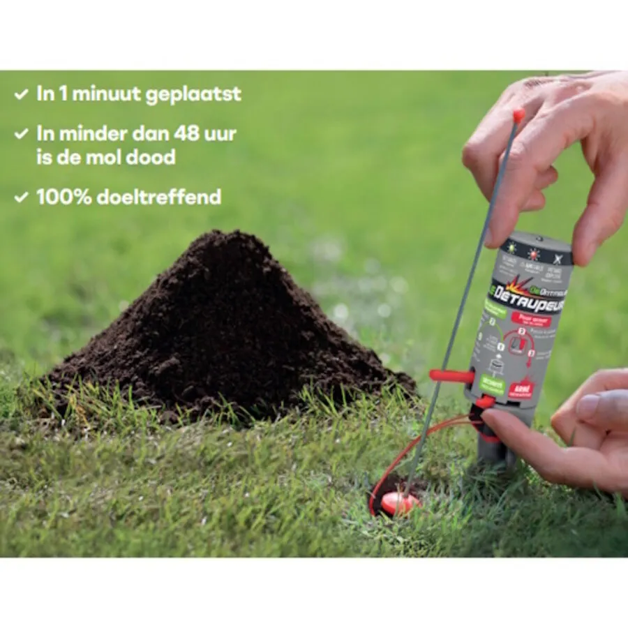 Ontmoller startkit met 4 klappers | complete set voor mollenbestrijding