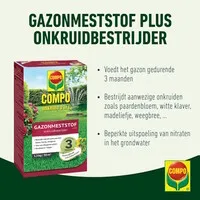 Gazonmest met onkruidbestrijder 7,5 kg | 2-in-1 tegen onkruid | voor 250 m²