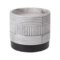 Citronella kaars in keramieken pot grijs | Ø 13 cm x 11 cm | muggen weren buiten