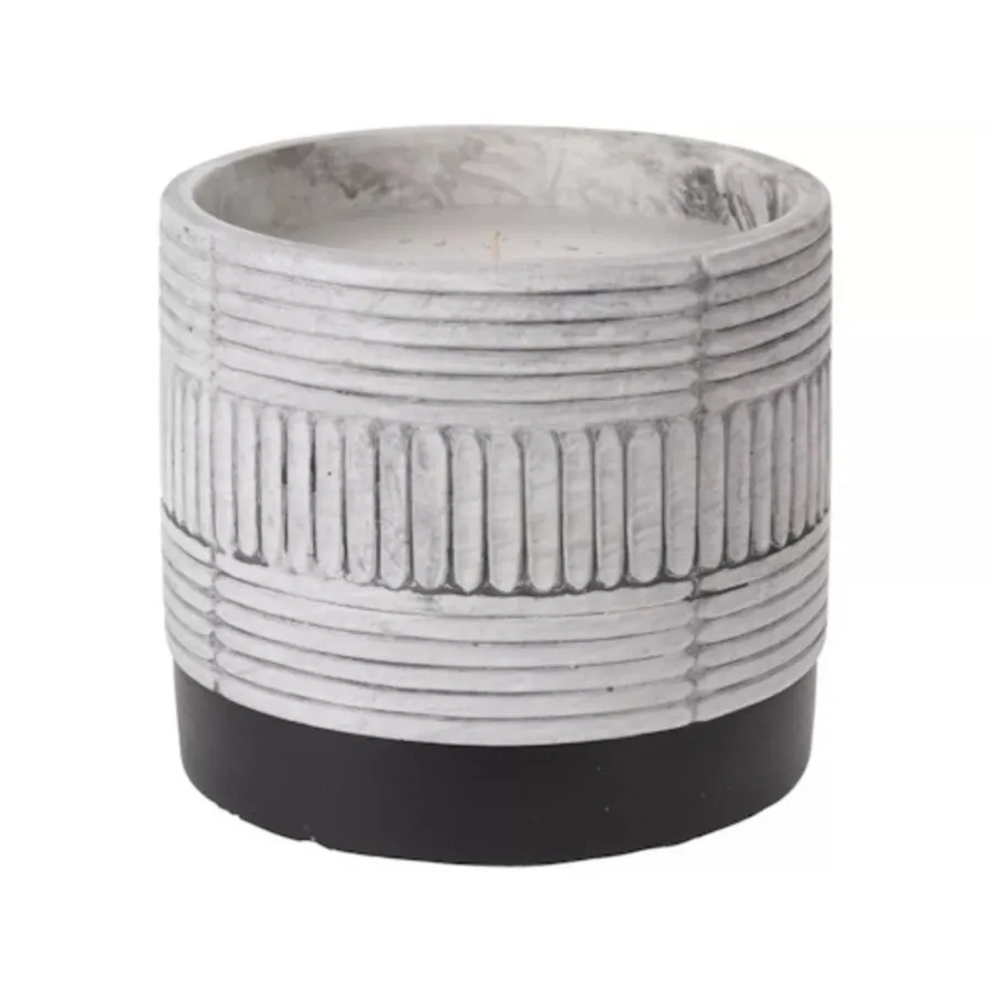 Citronella kaars in keramieken pot grijs | Ø 13 cm x 11 cm | muggen weren buiten