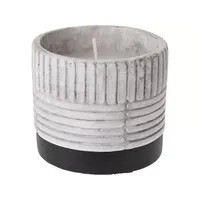 Citronella kaars in keramieken pot grijs | Ø 9 cm x 8 cm | muggen weren buiten