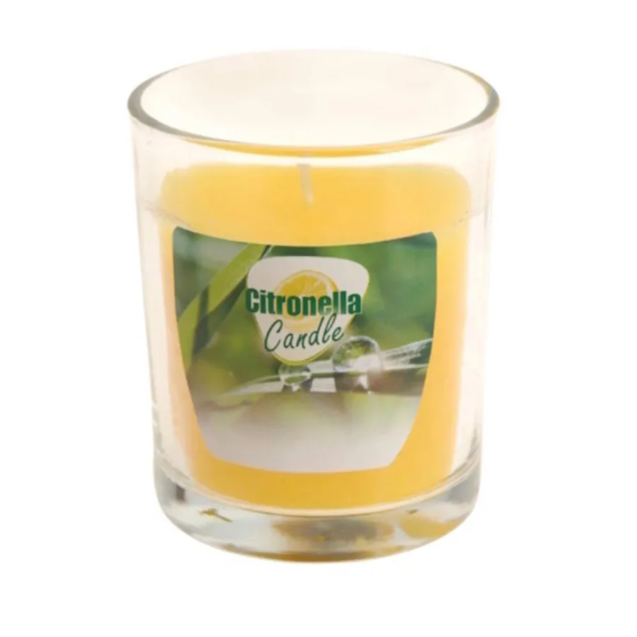 Citronellakaars in glazen pot 7 cm | buitenkaars om muggen te verjagen