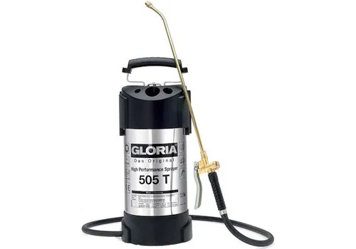 Gloria RVS hogedrukspuit 5 liter | 6 bar met manometer