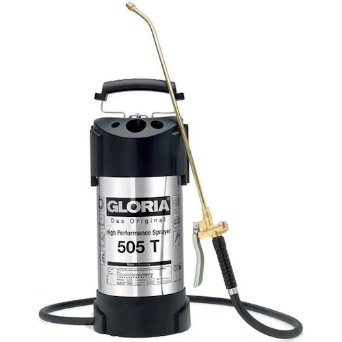 Gloria RVS hogedrukspuit 5 liter | 6 bar met manometer