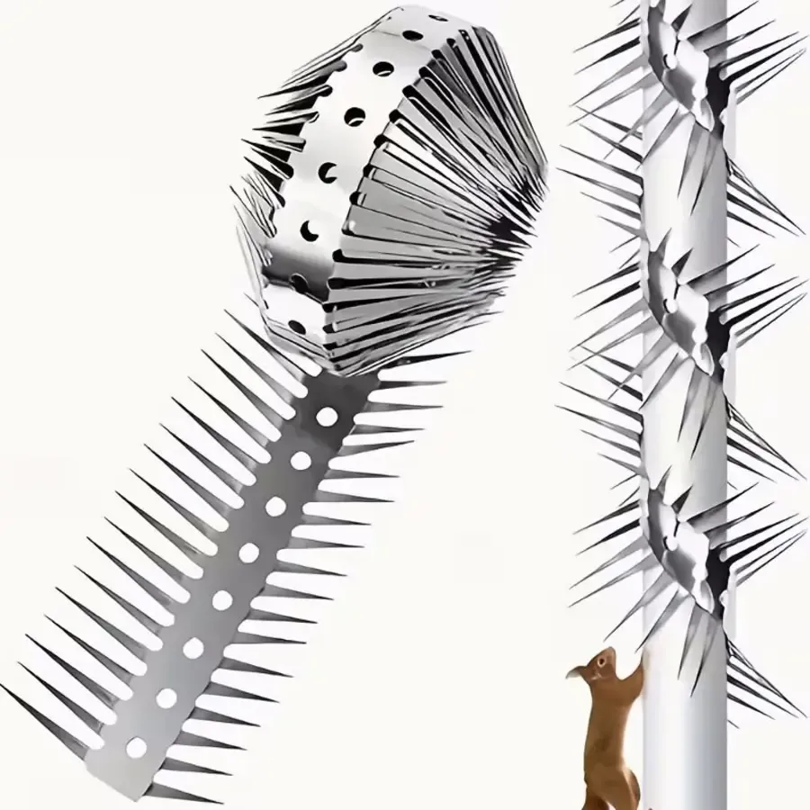 Anti-klim spike strip RVS 1 meter | voorkomt opklimmen door ratten en andere klimmers
