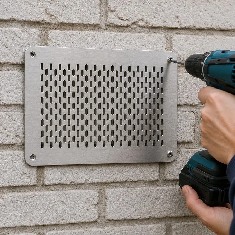 Plat RVS voorzetrooster | voor ventilatieopeningen | RVS304