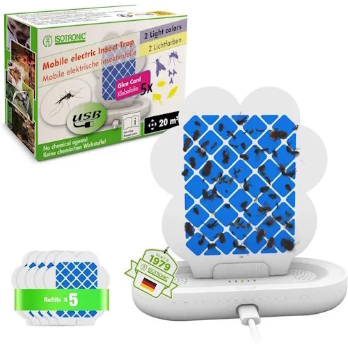 Isotronic UV insectenval met kleefplaat set van 2